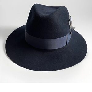 NWOT Goorin Bros Navy Blue Western Country Line Fedora Hat Mens Women's Medium